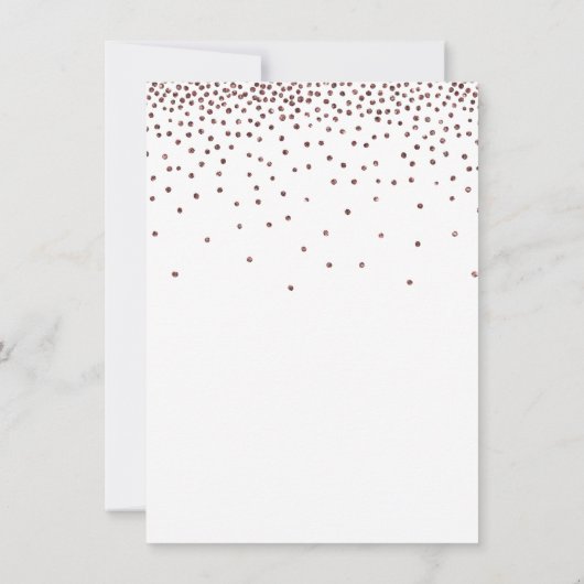 Kalligrafie met harten en Roos gouden Confetti Bedankkaart (Achterkant)