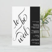 Kalligrafie minimaal te worden wo zwart wit bruilo kaart (Staand voorkant)