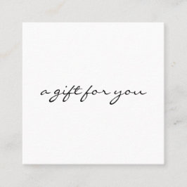 Kalligrafie Minimalistisch Cadeaubon Vierkante Visitekaartje