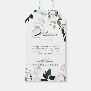 Kalligrafie Minimalistisch groen Bruiloft Welkom Cadeaulabel