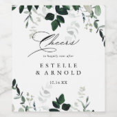 Kalligrafie Minimalistisch groen juicht bruiloft Wijn Etiket (Enkel label)