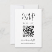 Kalligrafie minimalistische bruiloft QR-code RSVP Kaartje (Voorkant)