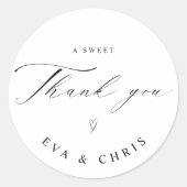 Kalligrafie minimalistische bruiloft ronde sticker (Voorkant)