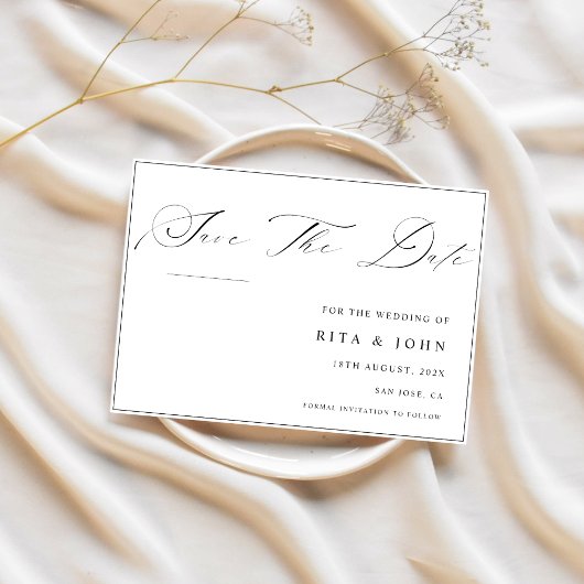 Kalligrafie Minimalistische bruiloft Save the Date