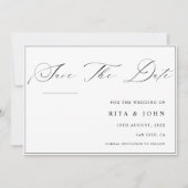 Kalligrafie Minimalistische bruiloft Save the Date (Voorkant)
