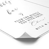 Kalligrafie Minimalistische Bubble Bar Trouwbord Poster (Hoek)