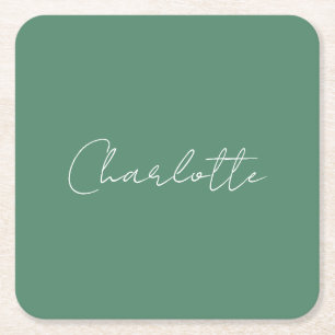 Kalligrafie minimalistische chique aangepaste pers kartonnen onderzetters