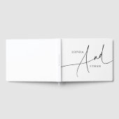 Kalligrafie minimalistische elegante bruiloft gastenboek (Volledig)
