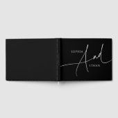 Kalligrafie minimalistische elegante bruiloft zwar gastenboek (Volledig)