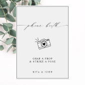 Kalligrafie Minimalistische Foto Booth Trouwbord Poster