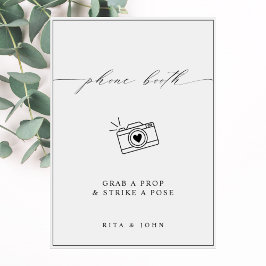 Kalligrafie Minimalistische Foto Booth Trouwbord Poster