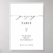 Kalligrafie Minimalistische Grazing Tafel Trouwbor Poster (Voorkant)