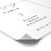 Kalligrafie Minimalistische Grazing Tafel Trouwbor Poster (Hoek)