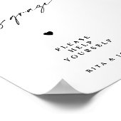 Kalligrafie Minimalistische Grazing Tafel Trouwbor Poster (Hoek)