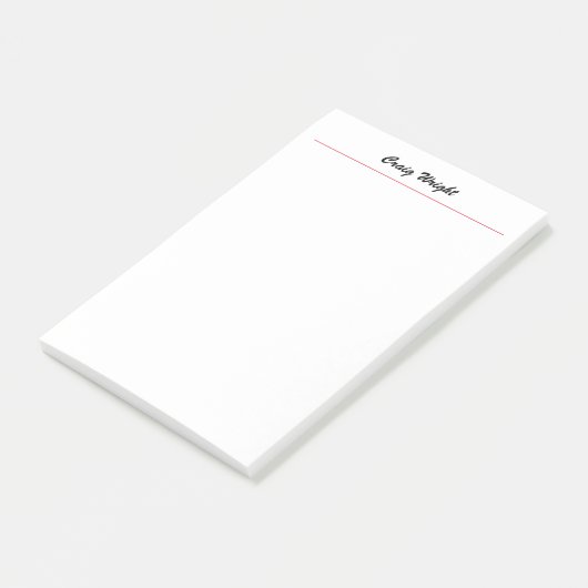 Kalligrafie Minimalistische Plain Chic Gepersonali Post-it® Notes (Schuin)