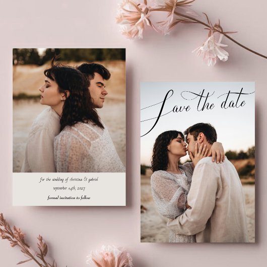 Kalligrafie Minimalistische Scriptie Foto Bruiloft Save The Date