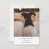 Kalligrafie Minimalistische Scriptie Foto Bruiloft Save The Date (Achterkant)