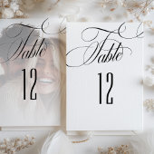 Kalligrafie Minimalistische Tafelnummers Kaart