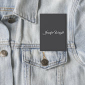 Kalligrafie minimalistische vlakte modern grijs button (Insitu)