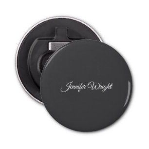 Kalligrafie minimalistische vlakte modern grijs button flesopener