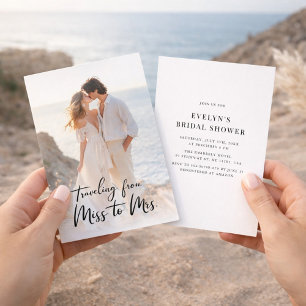 Kalligrafie Miss to Mrs Vrijgezellenfeest Foto Kaart