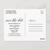 Kalligrafie Mixed Floral Bourgogne Save the Date Briefkaart (Achterkant)