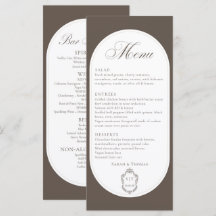 Kalligrafie Mocha Bruin Trouw Twee Zijden Menu