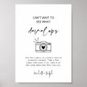 Kalligrafie Modern Bruiloft Wegwerp Camera Teken Poster (Voorkant)