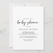 Kalligrafie Modern Elegant Baby shower Kaart (Voorkant)