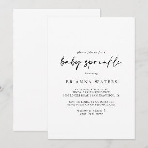 Kalligrafie Modern Elegant Baby Sprinkle Kaart