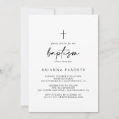 Kalligrafie Modern Elegant Baptisme Kaart (Voorkant)