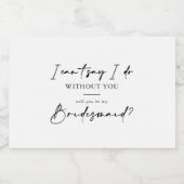 Kalligrafie Modern Elegant bruidsmeisje voorstel Sparkling Wijnetiket (Enkel label)