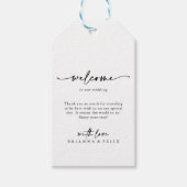Kalligrafie Modern Elegant Bruiloft Welkom Cadeaulabel (Voorkant)