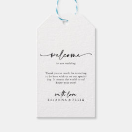Kalligrafie Modern Elegant Bruiloft Welkom Cadeaulabel