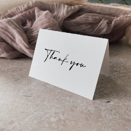 Kalligrafie Modern Elegant Gevouwen Bruiloft Bedankkaart