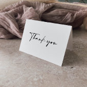 Kalligrafie Modern Elegant Gevouwen Bruiloft Bedankkaart