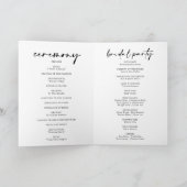 Kalligrafie Modern Elegant Gevouwen Bruiloft Programma (Binnen)