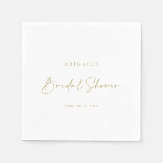 Kalligrafie Modern Elegant Goud Vrijgezellenfeest Servet (Voorkant)