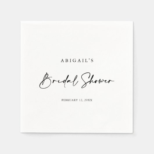 Kalligrafie Modern Elegant Vrijgezellenfeest Servet (Voorkant)