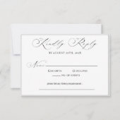 Kalligrafie Modern Minimalistisch Script Wedding RSVP Kaartje (Voorkant)
