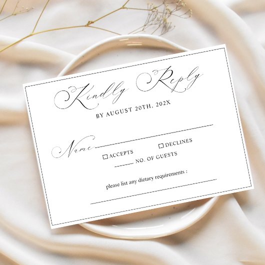 Kalligrafie Modern Minimalistisch Script Wedding RSVP Kaartje