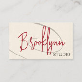 Kalligrafie Modern Professioneel Haar Studio Twirl Visitekaartje (Voorkant)