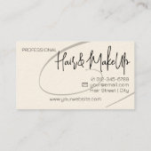 Kalligrafie Modern Professioneel Haar Studio Twirl Visitekaartje (Achterkant)