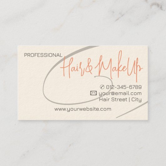 Kalligrafie Modern Professioneel Haar Studio Twirl Visitekaartje (Achterkant)