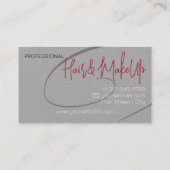 Kalligrafie Modern Professioneel Haar Studio Zwart Visitekaartje (Achterkant)