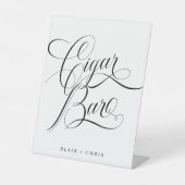 Kalligrafie Modern Trouwsigaar Bar Trouwbord Reclamebord Met Voetstuk (Voorkant)