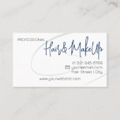 Kalligrafie Moderne Professionele Hair Salon Twirl Visitekaartje (Achterkant)