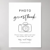 Kalligrafie Moderne Trouwfoto Guestbook Sign Poster (Voorkant)