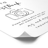 Kalligrafie Moderne Trouwfoto Guestbook Sign Poster (Hoek)