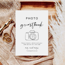 Kalligrafie Moderne Trouwfoto Guestbook Sign Poster